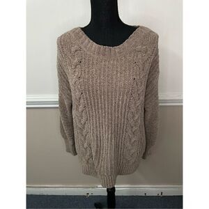 Express Tan Chenille Sweater Size Medium